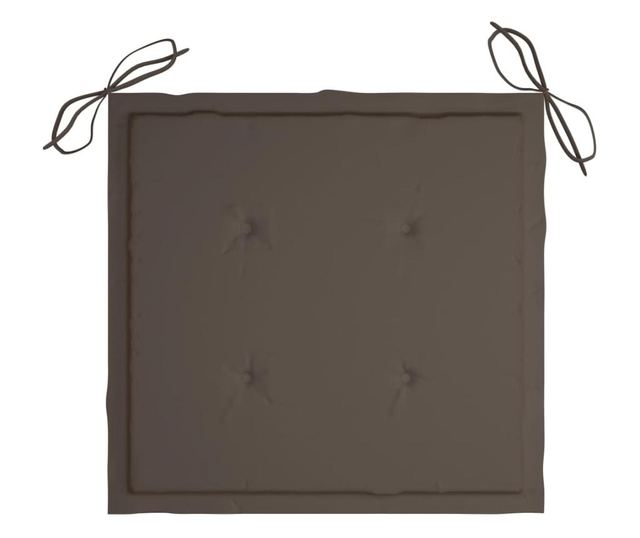 Scaune de grădină cu perne gri taupe, 8 buc., lemn masiv de tec