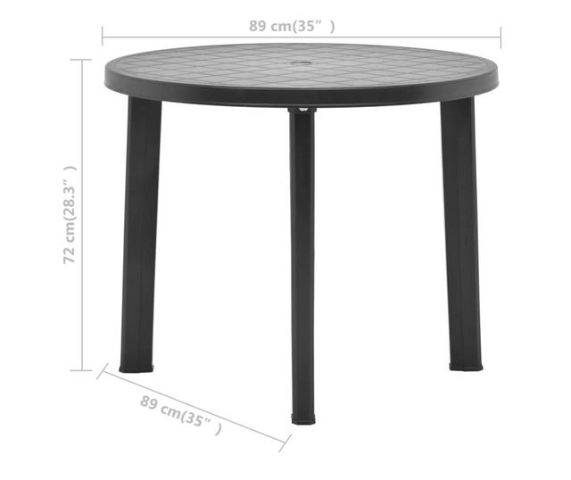 Masa de gradina, antracit, 89 cm, plastic