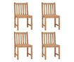 Градински столове с възглавници, 4 бр., масивно тиково дърво thumbnail 2