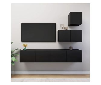 Set TV ormari, 4 komada, crna, PAL