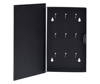 Caseta pentru chei cu tabla magnetica, negru, 30 x 20 x 5,5 cm
