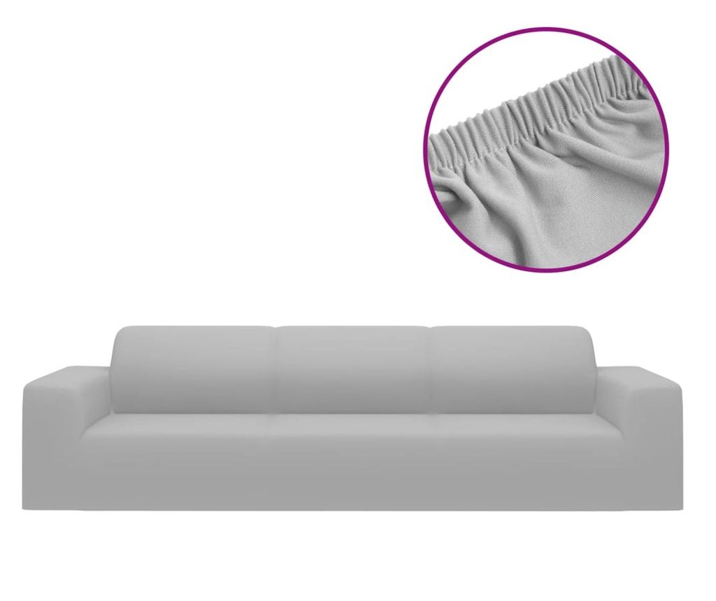 Rastezljiva navlaka za četverosjed siva poliesterski žersej 