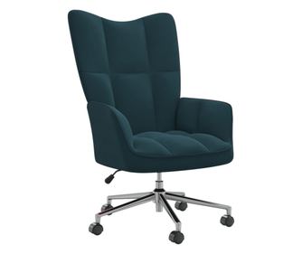 Stolica za opuštanje, plava, baršunasta