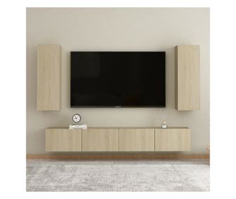 Set TV ormarića, 4 dijela, sonoma hrast, iverica