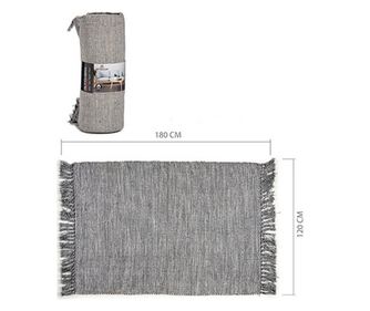 Covor gri bumbac (120 x 1 x 180 cm)