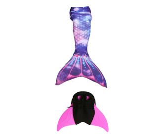Комплект от 2 части THK® Mermaid бански, включва перка за фиксиране на опашката, син, червен, индиго, 110 см