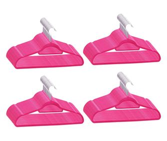 vidaXL Set de umerașe anti-alunecare, 100 buc., roz, catifea