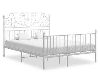 Σκελετός Κρεβατιού, Λευκό, 160x200 εκ., Μεταλλικός
