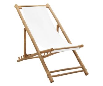 Scaun pliabil de exterior, bambus și pânză