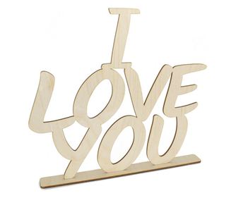 I Love You Okrasni napis iz lesa 28x25cm