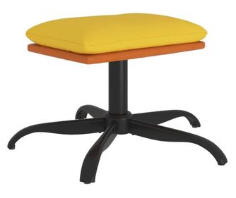 Табуретка, жълта, 60x60x39 см, текстил и изкуствена кожа