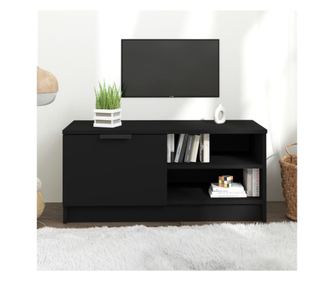 Comodă TV, negru, 80x35x36,5 cm, lemn prelucrat