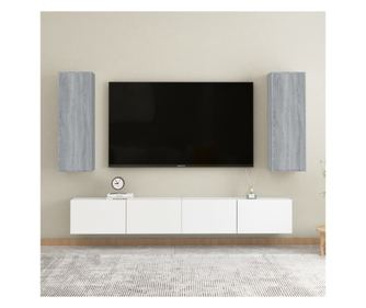 TV komode, 2 kom., siva sonoma, 30,5x30x90 cm, obrađeno drvo