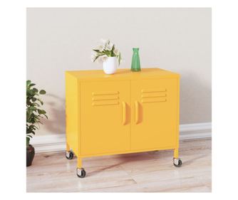 Ντουλάπι Αποθήκευσης, Κίτρινο Μουστάρδα, 60x35x49 εκ., Ατσάλι