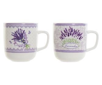 Чаша DKD Home Decor Лавандула (380 ml) (2 pcs)