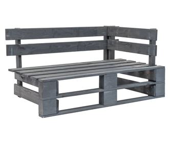 Kutna vrtna klupa od paleta drvena siva