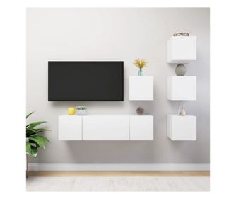 Set TV ormarića, 6 komada, bijela, PAL