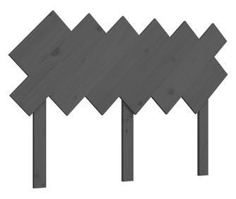 Горна табла за легло, сива, 122,5x3x80,5 см, бор масив