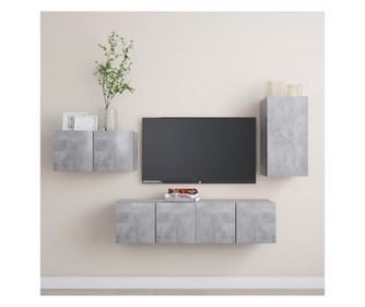 Set za TV, 4 dijela, betonski sivi, PAL