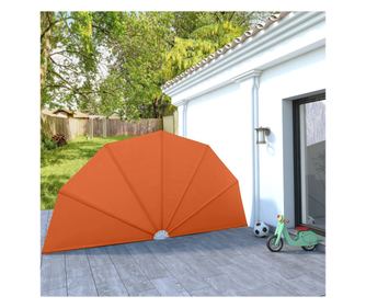 Αναδιπλούμενο πλαϊνό σκίαστρο για αίθριο, κεραμιδί, 200 εκ.