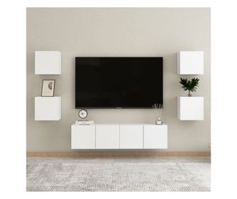 Set TV ormari, 6 dijelova, bijela, PAL