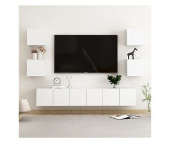 Set TV ormari, 7 dijelova, bijela, PAL