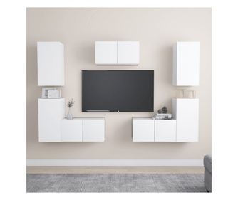 Set TV ormarića, 7 komada, bijela, PAL