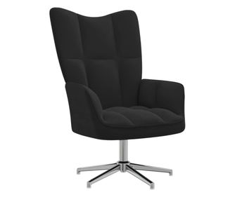 Naslanjač, črn, žameten