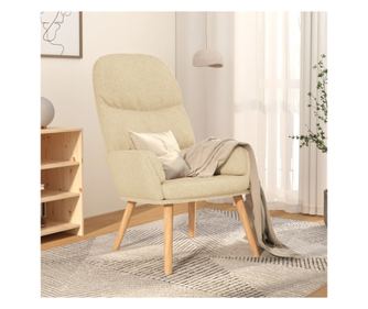 Релаксиращ стол, крем, плат