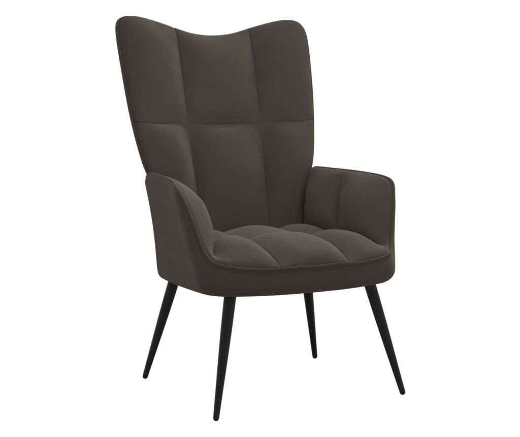 Scaun de relaxare, gri închis, catifea