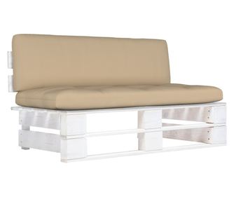 Градински диван от палети, бял, обработено дърво от бор