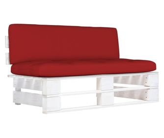 Градински диван от палети, бял, обработено дърво от бор