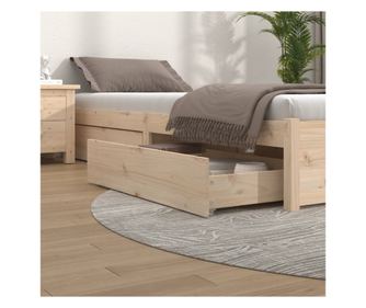 Zásuvky pro postel, 4 ks, masivní borové dřevo