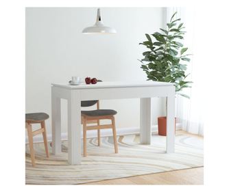 Τραπέζι κουζίνας, λευκό, 120 x 60 x 76 εκ., μοριοσανίδα