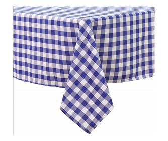 Fata de masa tip musama Pufo Classic, 140 x 180 cm, alb/albastru
