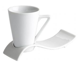 Комплект чаши за еспресо с вълнообразни чинийки, 50 мл