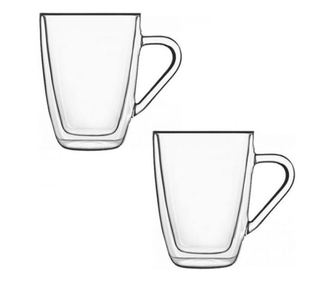 Set 2 cani universale din sticla termorezistenta, 320 ml