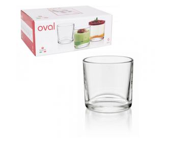 Set 6 pahare pentru bauturi spirtoase sau mini deserturi, Oval, 90 ml