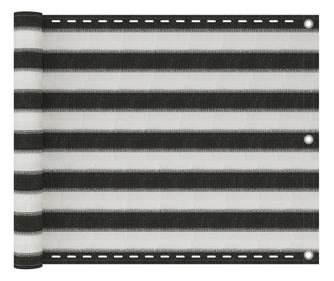 Zaslon za balkon, antracit i bijela, 75 x 300 cm, HDPE