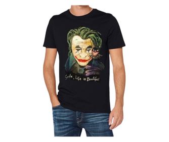 Tricou pictat manual "Joker", negru, XL