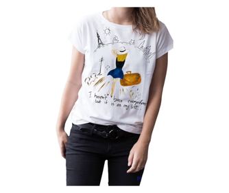 Tricou pictat manual "It's on my list", alb, L