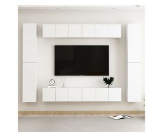 Set TV ormari, 10 komada, bijela, PAL