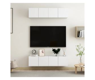 Set TV ormarića, 4 dijela, bijela, 60x30x30 cm, PAL