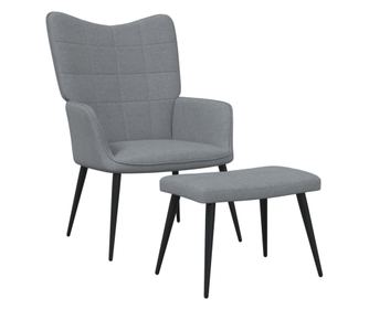 Naslanjač z oporo za noge, svetlo siv, tekstil