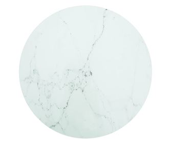 Mizna plošča bela Ø80x1 cm kaljeno steklo z marmorjem