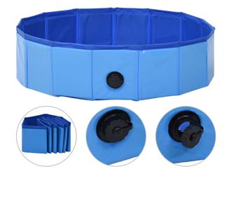Piscină pentru câini pliabilă, albastru, 80 x 20 cm, PVC