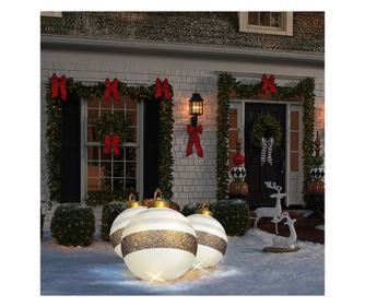 Ukrasni božićni napuhani RGB LED ukras za bor - S svjetlom - 60 cm - Bijeli