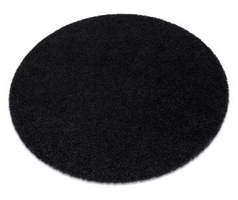 Szőnyeg SOFFI kör shaggy 5cm fekete kerék 100 cm