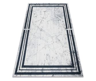 ANDRE 1023 mosható szőnyeg Márvány Keret csúszásgátló - fekete / fehér 120x170 cm