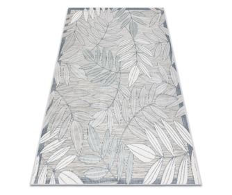 Szőnyeg Structural BOTANIC 65241 Levelek lapos szőtt az erkélyen, teraszon - szürke 78x150 cm
